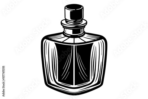 bottle with perfumery on the vector art illustration