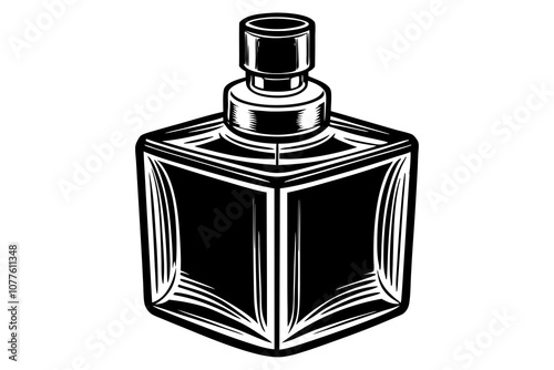 bottle with perfumery on the vector art illustration