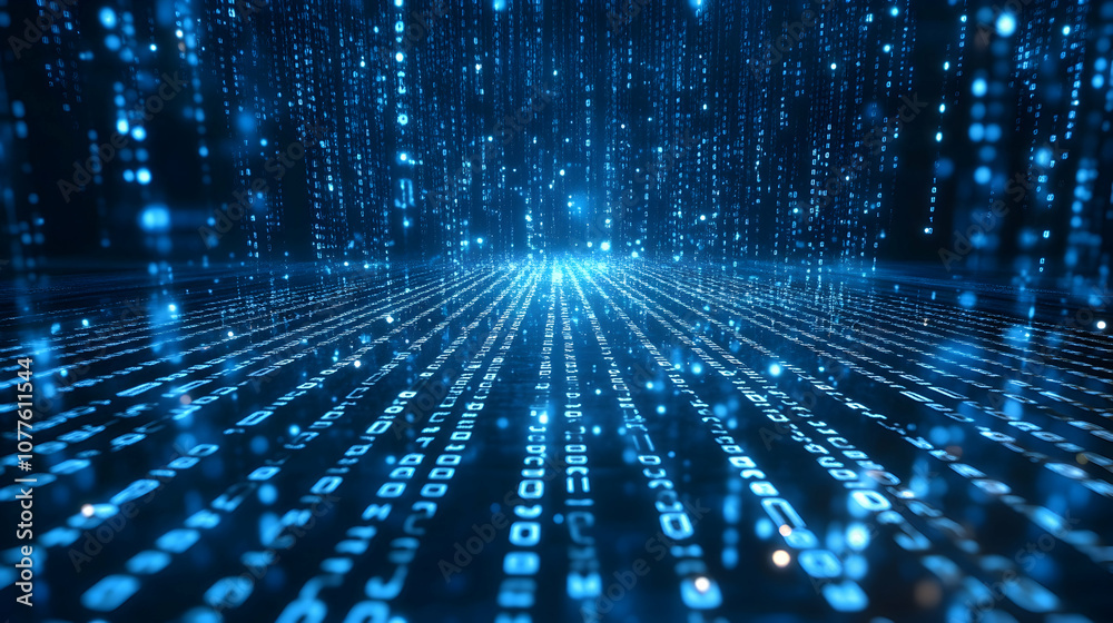 Blue Digital Rain, code, binary, data, technology, futuristic Blue Digital Rain, code, binary, data, technology, futuristic