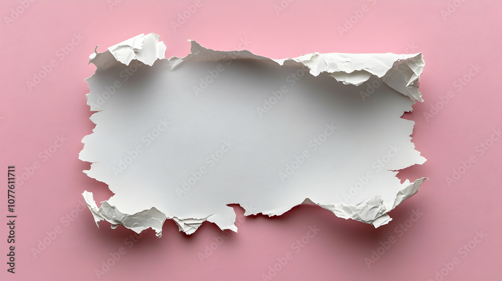 Torn Paper Over Pink Background, ripped paper, sheet, note, message, abstract Torn Paper Over Pink Background, ripped paper, sheet, note, message, abstract