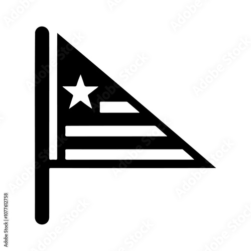 Triangle waving flag pin vector icon design