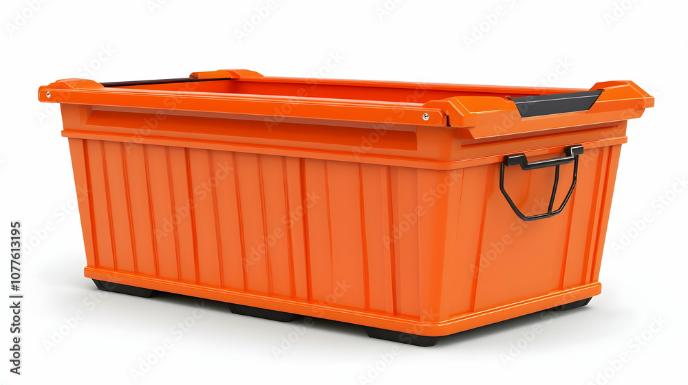 Orange Plastic Storage Box with Handle, plastic box, container, bin, lid, stackable Orange Plastic Storage Box with Handle, plastic box, container, bin, lid, stackable