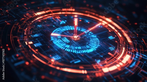 Wallpaper Mural Digital Clock Interface Torontodigital.ca