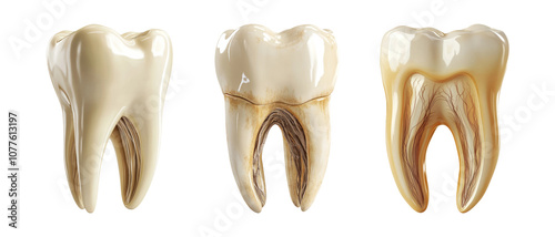 Realistic Tooth Model Isolated on Transparent Background