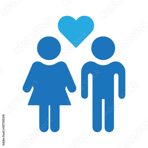 Black silhouette couple with love heart vector icon design