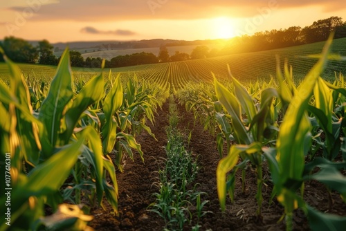 Corn Field at Sunset photo