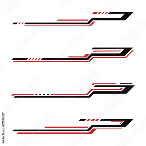 Abstract geometric stripes car wrap racing stickers collection