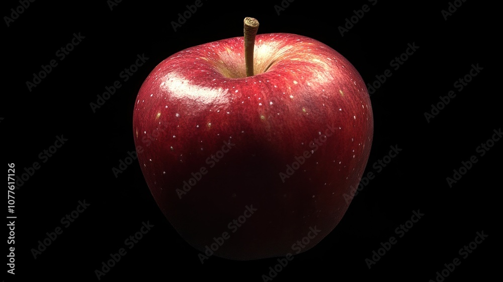 A Single Red Apple on a Black Background A Single Red Apple on a Black Background