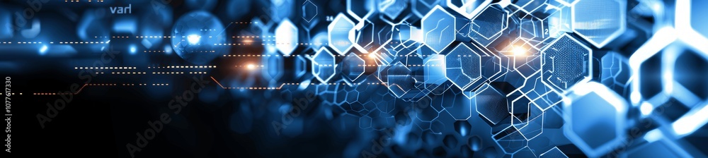 Fototapeta premium Abstract Digital Business Background with Hexagons and Futuristic Technology Elements