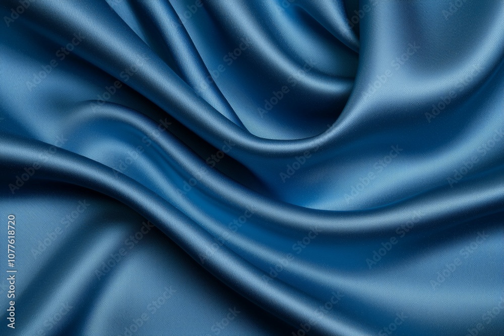 Obraz premium A blue fabric with a wave pattern