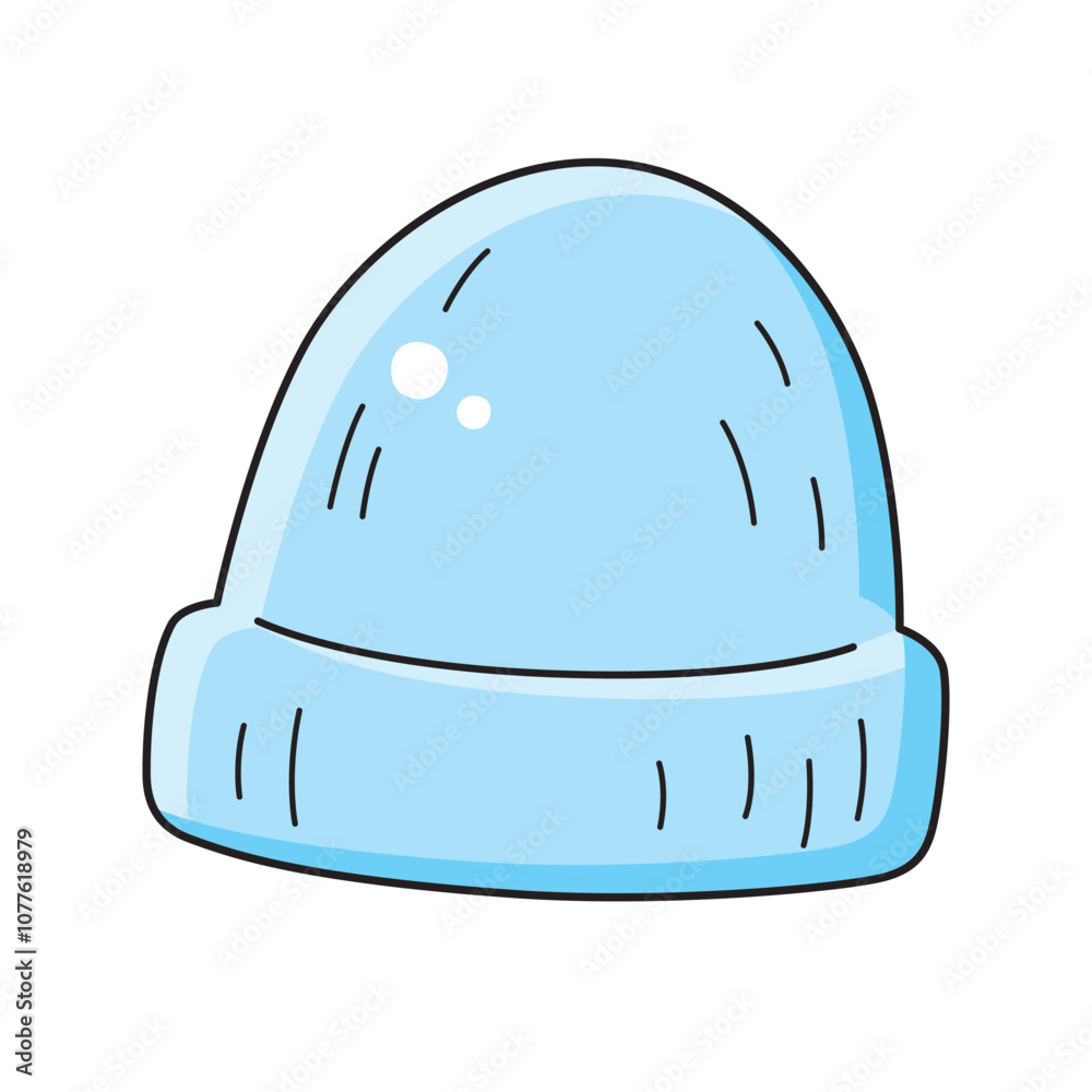 Fototapeta premium Blue beanie hat isolated vector illustration
