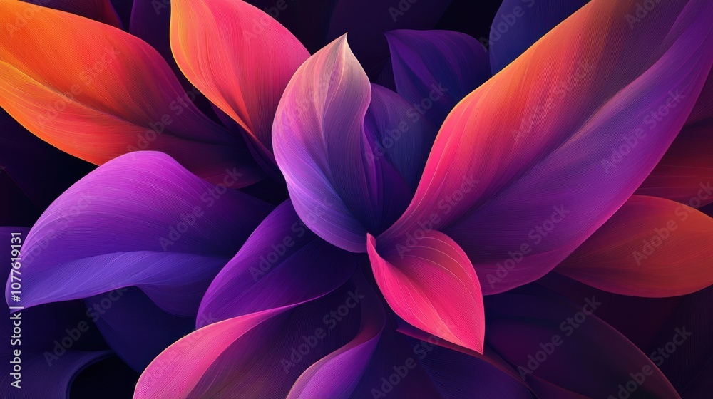 Vibrant Purple and Orange Leaves Vibrant Purple and Orange Leaves