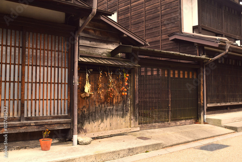 Landscape in Narai-juku, Nagano, Japan in autumn	 photo