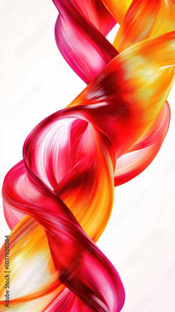 Fototapeta premium Abstract vibrant ribbons of color intertwining, creating a dynamic visual flow.