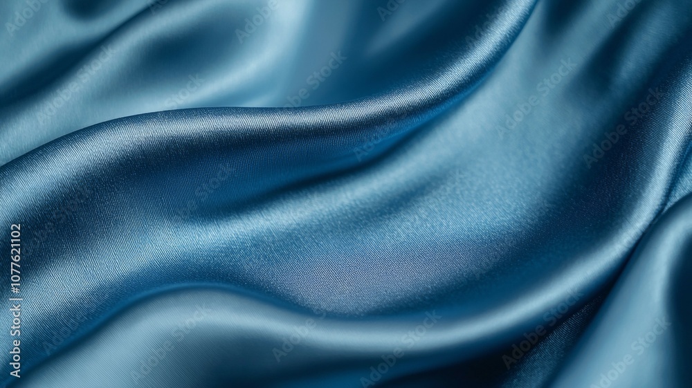Naklejka premium A blue fabric with a wave pattern
