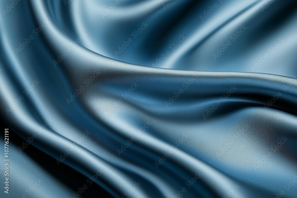 Fototapeta premium A blue fabric with a shiny texture