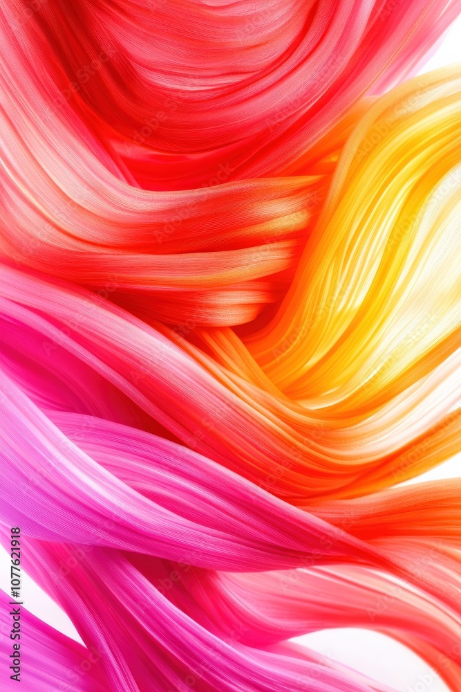 Fototapeta premium Vibrant flowing colors in red, pink, and yellow creating an abstract visual experience.