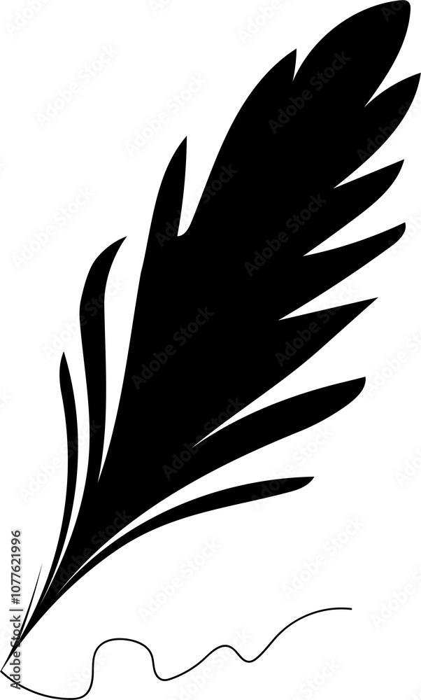 feather isolated black vector drawing silhouette hand drawing sketch bird single feather outline feather isolated black vector drawing silhouette hand drawing sketch bird single feather outline