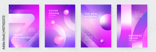 Purple Violet And White Abstract Modern Cover Poster Design Background Collection