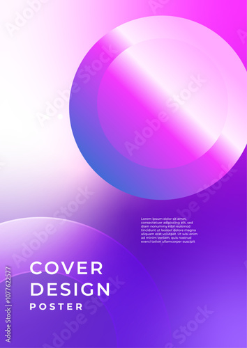 Purple Violet Pink And White Abstract Shape Cover Poster Design Background