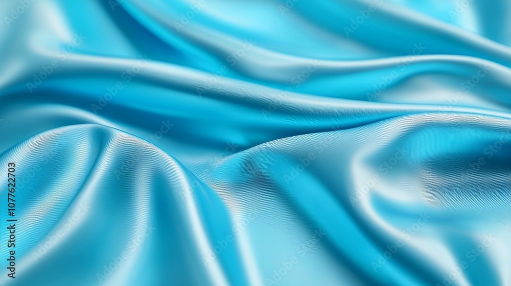 Fototapeta premium A blue fabric with a pattern of waves