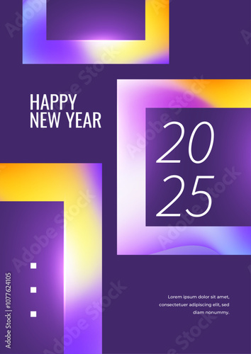 Purple Violet Pink And Yellow 2025 Minimalis Modern Cover Poster Design Background