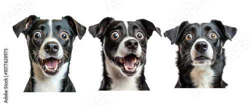 Happy Dog Faces on Transparent Background