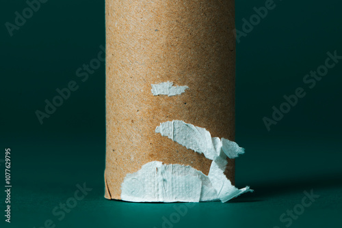 closeup of a finished toilet paper roll photo