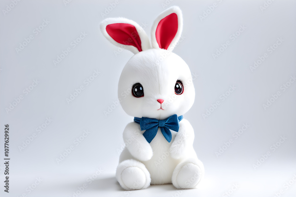Fototapeta premium A cute and simple rabbit doll with a white background