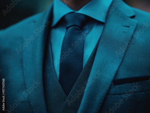 Fashionable Man in Suit with Patterned Vest and Tie