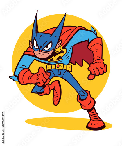 sticker 1990's childhood inspired comic cartoon, with vector drawing style 