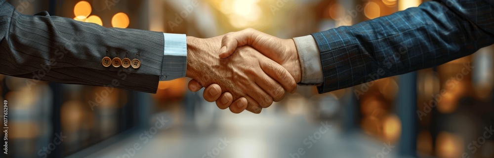 Fototapeta premium Businessmen shaking hands, partnership deal, business cooperation, greeting, finance, investment, merger and acquisition, team collaboration, success, leadership, business agreement, modern office