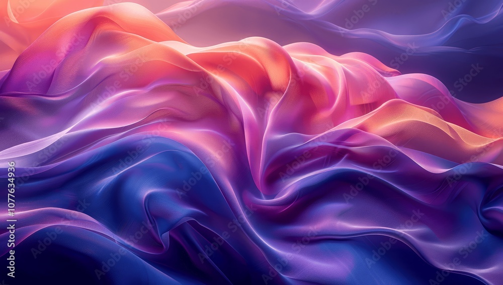 Obraz premium Digital Neon Waves Abstract Background