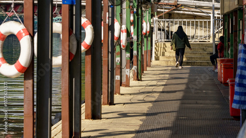 Ferry pier in Bangkok photo