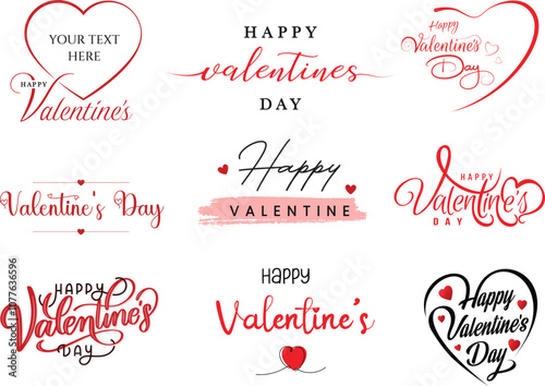 Happy Valentines Day lettering typography minimal new designs eps vector file 