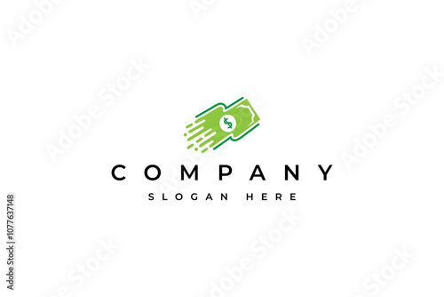 Cash Logo Design Template with fast effect Digital Payment Investment Financial Illustration