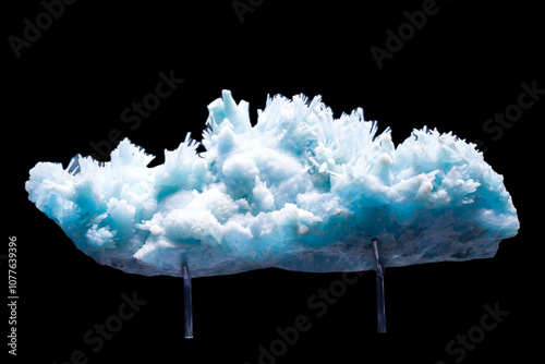 Blue Aragonite is a variety of Aragonite that crystallizes in orthorhombic or acicular formations. It's commonly found in Austria, Greece, Mexico, China and Morocco
