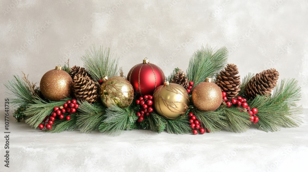 Elegant Holiday Centerpiece with Ornaments and Pinecones for Festive Decor Elegant Holiday Centerpiece with Ornaments and Pinecones for Festive Decor