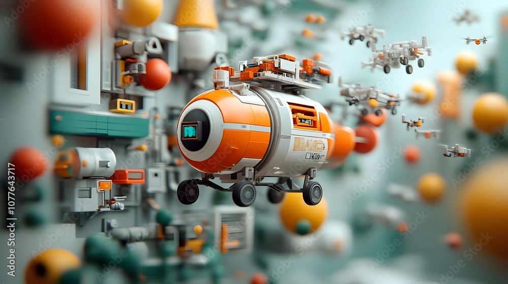 Cutting edge material transport system powered by a swarm of agile aerial drones adaptive cargo storage and real time logistics coordination for seamless user experiences in a retrofuturistic