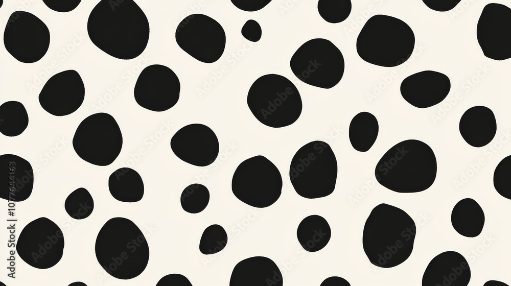 Dalmatian spots pattern with black dots on Dalmatian spots pattern with black dots on