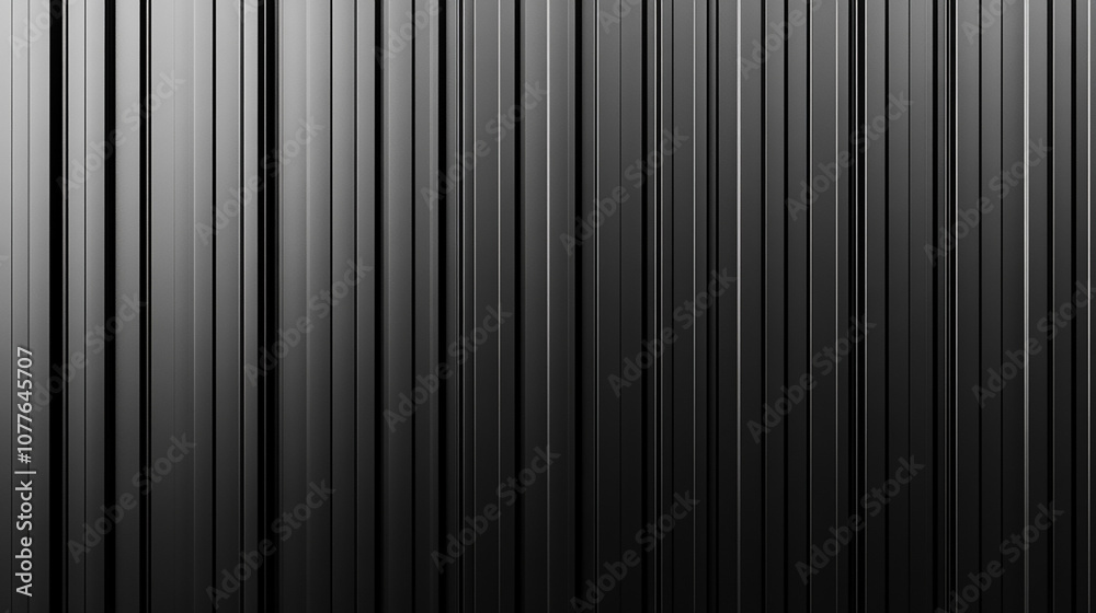 Corrugated black metal texture. 3D Realistic Steel roof sheet, Siding panels for the wall and Iron building material for fence. Surface of a cargo container illustration. Corrugated black metal texture. 3D Realistic Steel roof sheet, Siding panels for the wall and Iron building material for fence. Surface of a cargo container illustration.