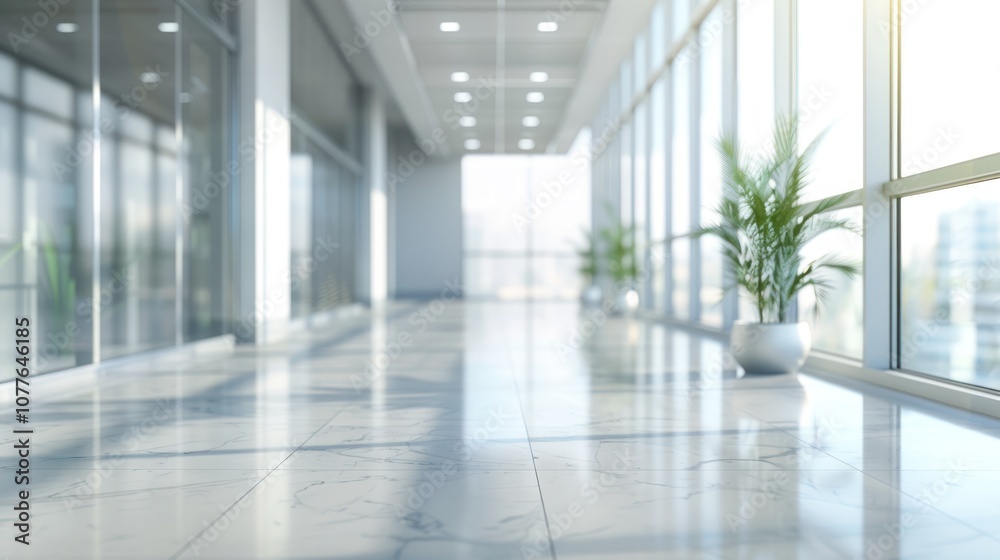 Modern office interior with blurred background, AI generated image Modern office interior with blurred background, AI generated image
