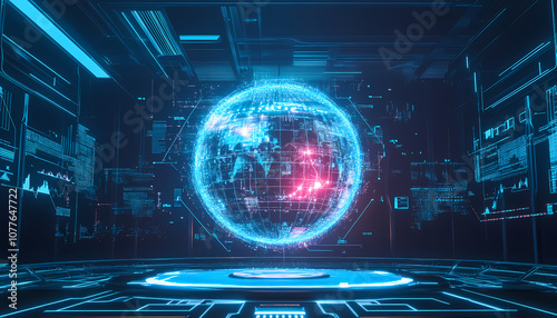 holographic globe and AI