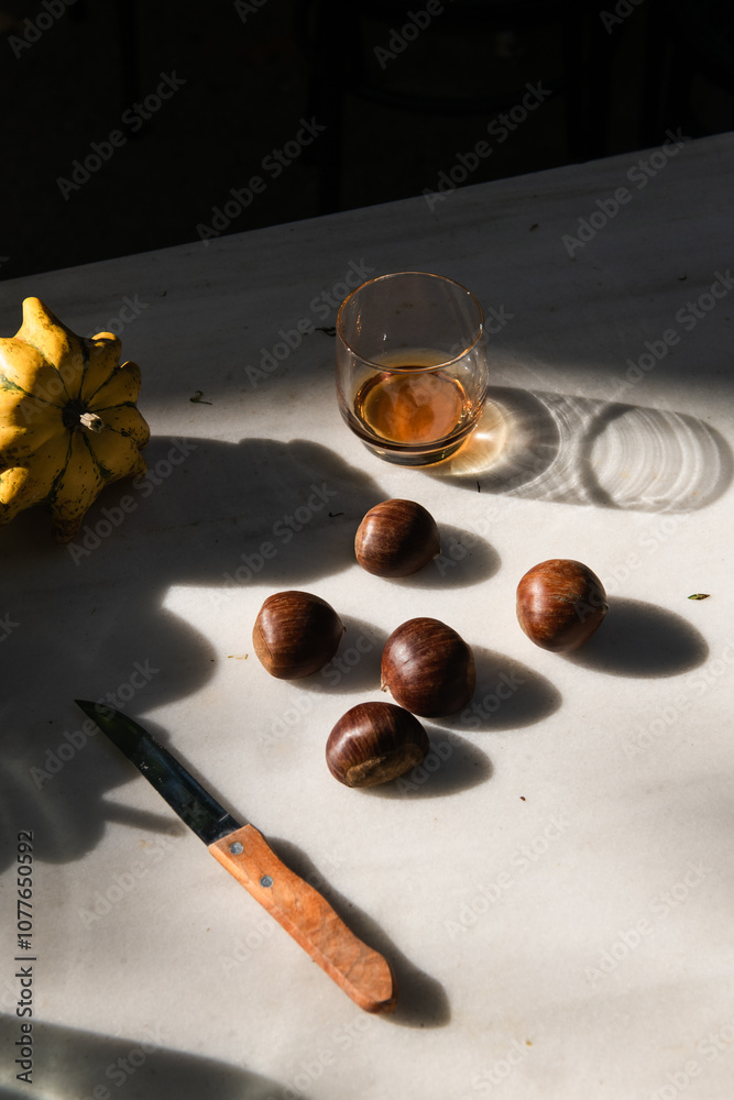 Chestnuts, pumpkins and sweet potatoes