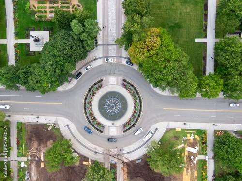 Fontaine de Tourny traffic roundabout in, Quebec City, Quebec, Canada. photo