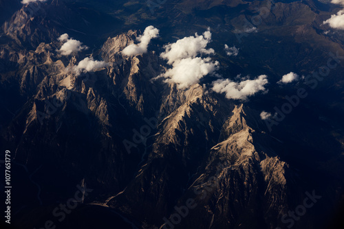 Mountains seen from above photo