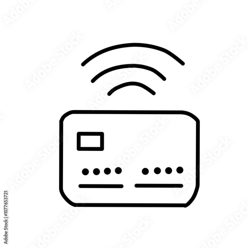 Contactless payment line icon
