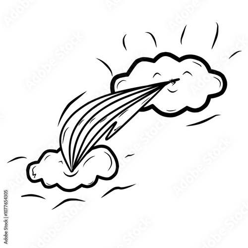 illustration of clouds and rainbow