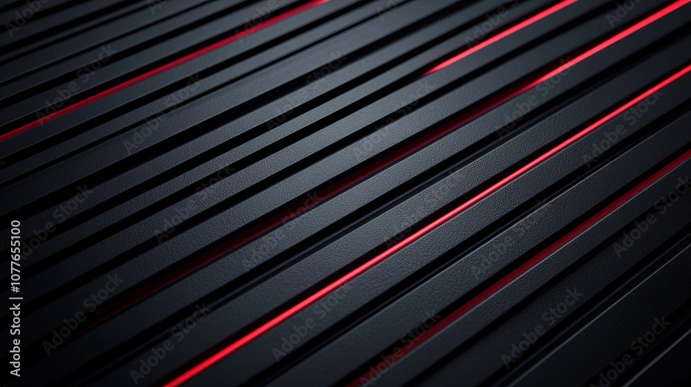 Obraz premium Abstract black surface with red lines and grooves