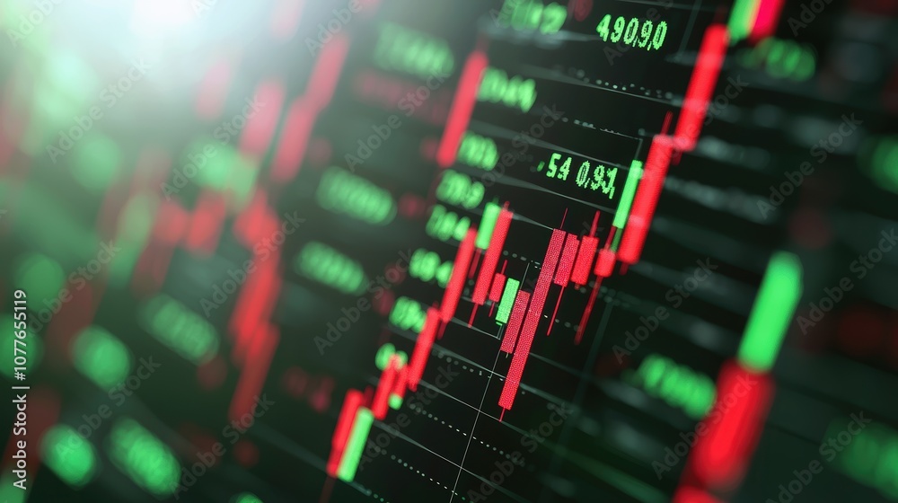 Dynamic stock market chart with fluctuating prices Dynamic stock market chart with fluctuating prices